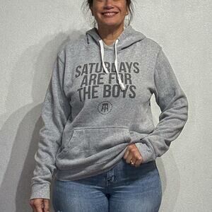 J. America Gray Barstool Sports Hoodie Sweatshirt Sz L